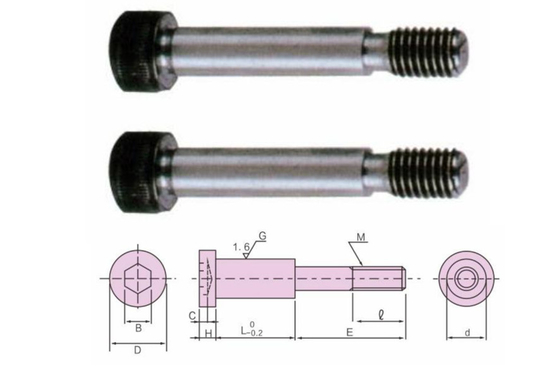 M48ステンレス鋼の肩ねじSCM435 HRC 30六角形の肩ボルト